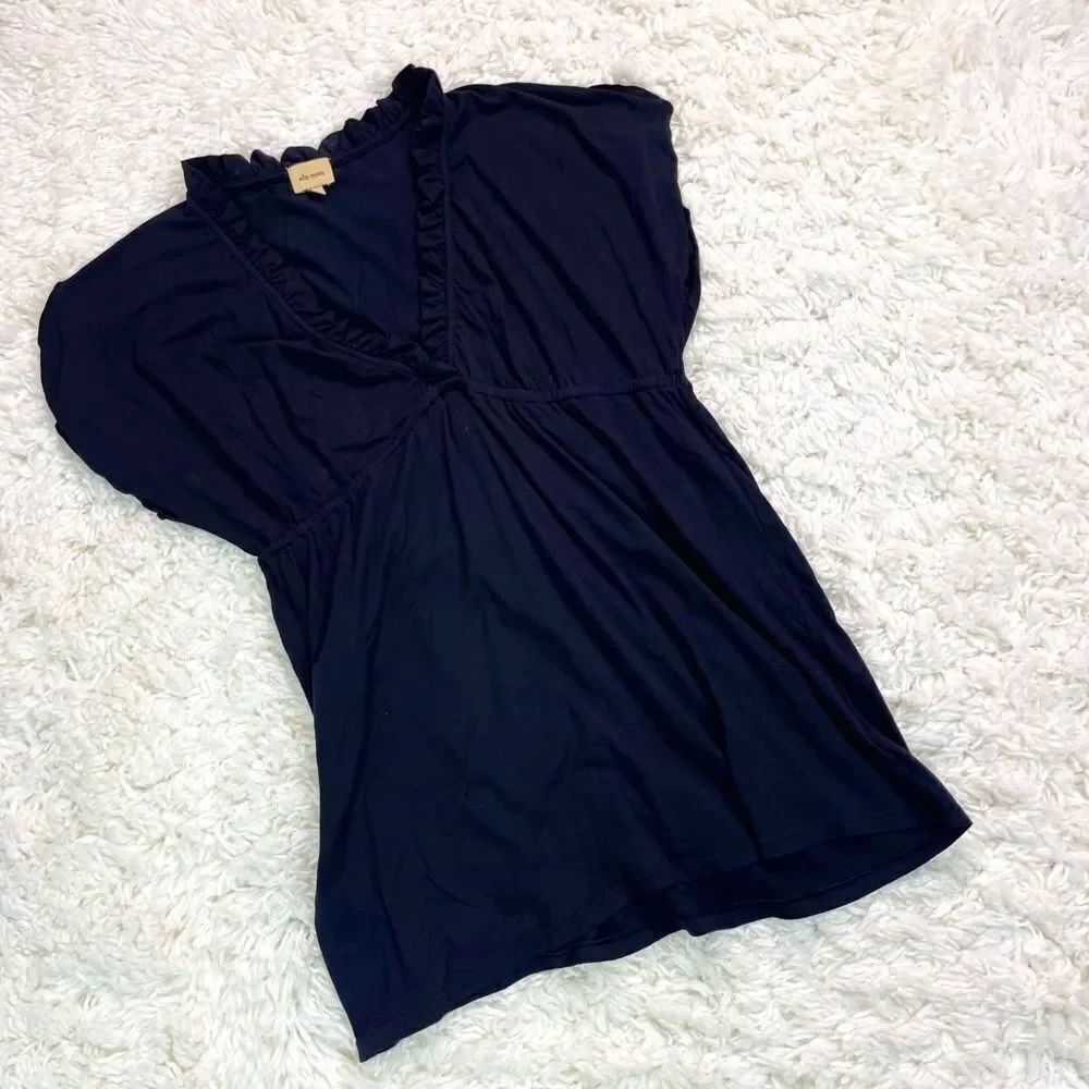 Ella Moss Ruffle V Neck Flowy Tunic Top